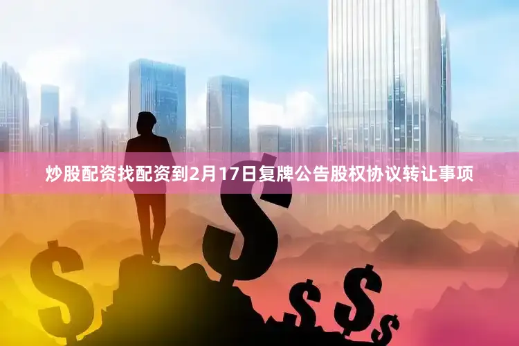 炒股配资找配资到2月17日复牌公告股权协议转让事项