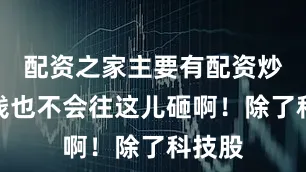 配资之家主要有配资炒股这钱也不会往这儿砸啊！除了科技股